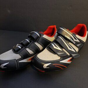Venzo Men’s Road Cycling Shoes – Gray/Black, Size 8.5, SPD / SPD-SL / LOOK